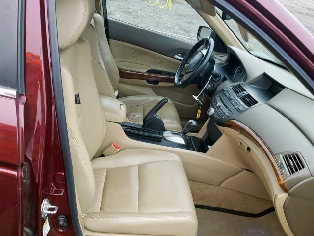 1HGCP2F8XAA070409 - 2010 HONDA ACCORD EXL MAROON photo 5