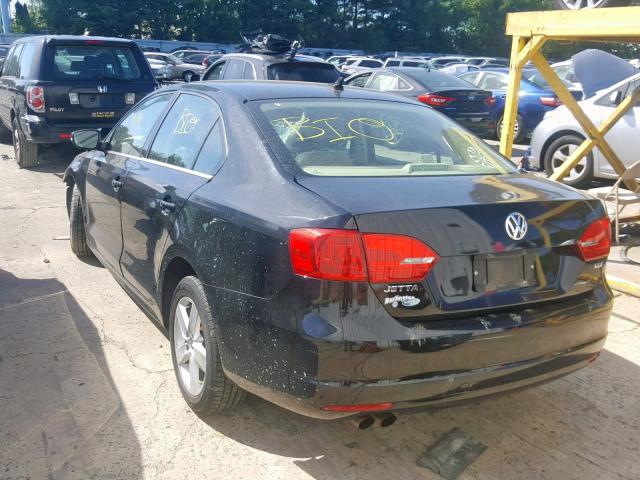 3VWLL7AJ3BM080315 - 2011 VOLKSWAGEN JETTA TDI BLACK photo 3