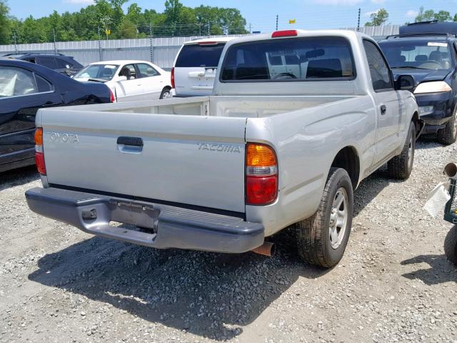 5TENL42N41Z801805 - 2001 TOYOTA TACOMA SILVER photo 4