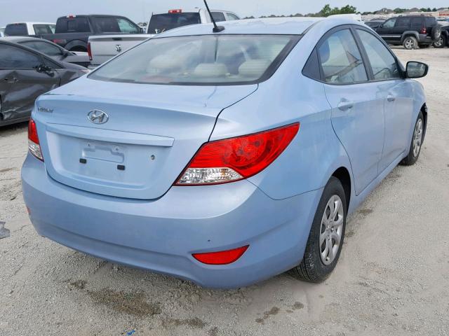 KMHCT4AE6EU653143 - 2014 HYUNDAI ACCENT GLS BLUE photo 4