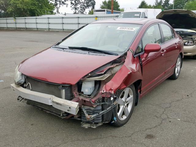 1HGFA16998L071471 - 2008 HONDA CIVIC EXL RED photo 2