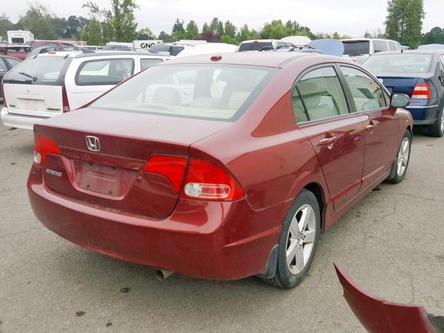 1HGFA16998L071471 - 2008 HONDA CIVIC EXL RED photo 4