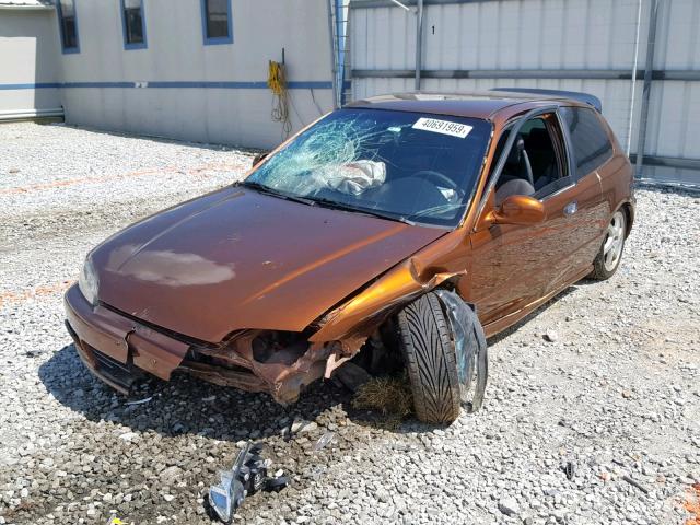 2HGEH2354SH509462 - 1995 HONDA CIVIC CX ORANGE photo 2