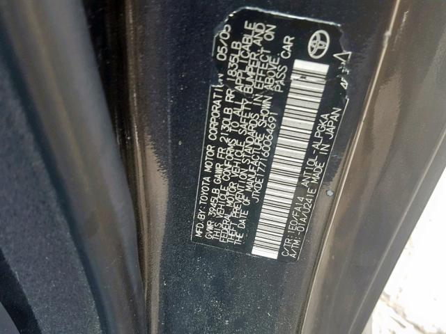 JTKDE177160064691 - 2006 TOYOTA SCION TC CHARCOAL photo 10