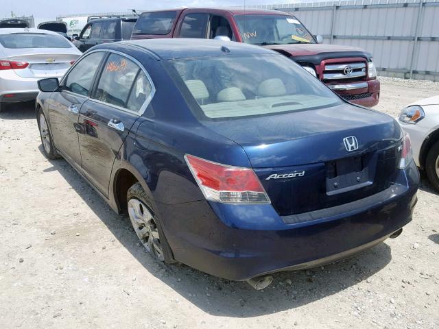 1HGCP36829A026048 - 2009 HONDA ACCORD EXL BLUE photo 3