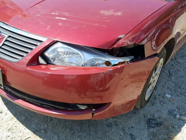 1G8AJ52F25Z170003 - 2005 SATURN ION LEVEL RED photo 9