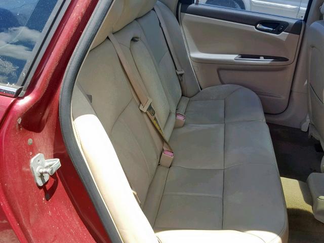 2G1WU581669100605 - 2006 CHEVROLET IMPALA LTZ RED photo 6