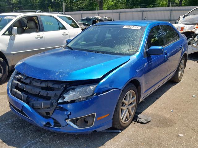 3FAHP0JA2CR292072 - 2012 FORD FUSION SEL BLUE photo 2