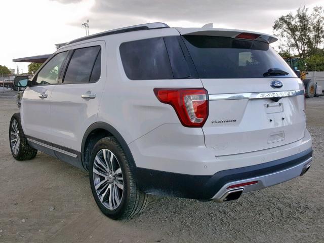 1FM5K8HT8HGC29683 - 2017 FORD EXPLORER P WHITE photo 3