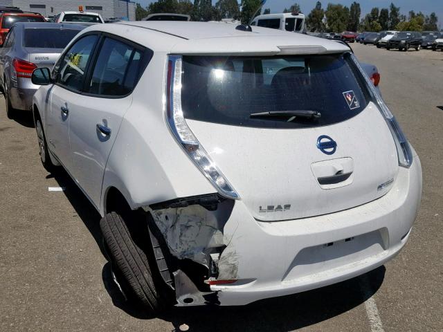 1N4AZ0CP1DC408780 - 2013 NISSAN LEAF S WHITE photo 3