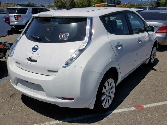 1N4AZ0CP1DC408780 - 2013 NISSAN LEAF S WHITE photo 4