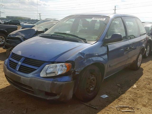 1D8GP25B17B209733 - 2007 DODGE CARAVAN SE BLUE photo 2