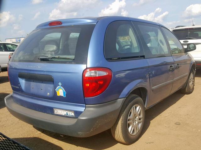 1D8GP25B17B209733 - 2007 DODGE CARAVAN SE BLUE photo 4