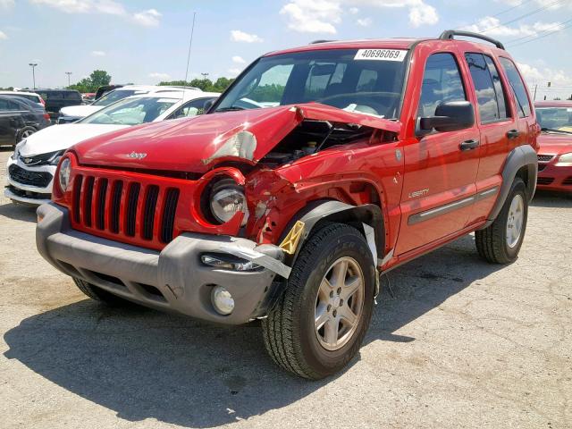 1J4GL48K84W293422 - 2004 JEEP LIBERTY SP RED photo 2