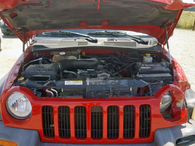 1J4GL48K84W293422 - 2004 JEEP LIBERTY SP RED photo 7