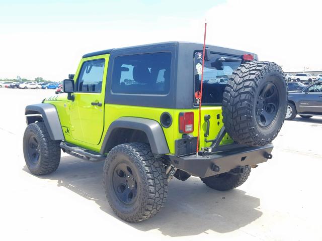 1C4AJWAG8CL253554 - 2012 JEEP WRANGLER S GREEN photo 3