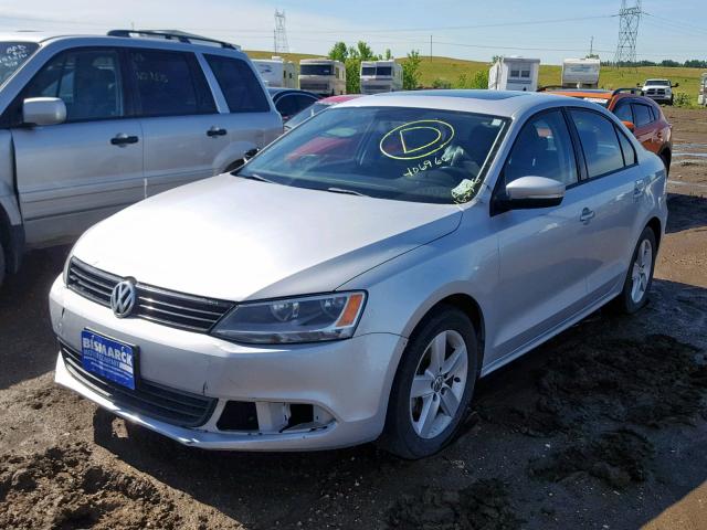 3VWLL7AJ5CM368077 - 2012 VOLKSWAGEN JETTA TDI SILVER photo 2