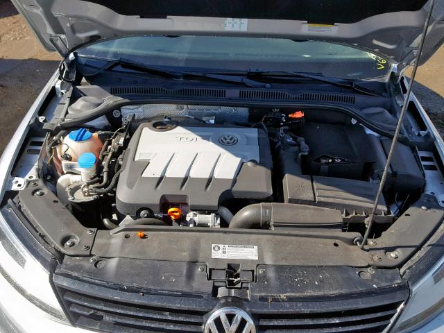 3VWLL7AJ5CM368077 - 2012 VOLKSWAGEN JETTA TDI SILVER photo 7