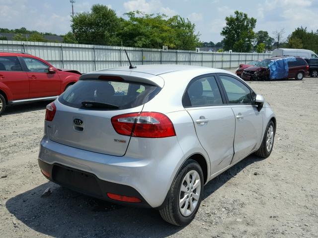 KNADN5A39E6420009 - 2014 KIA RIO EX SILVER photo 4