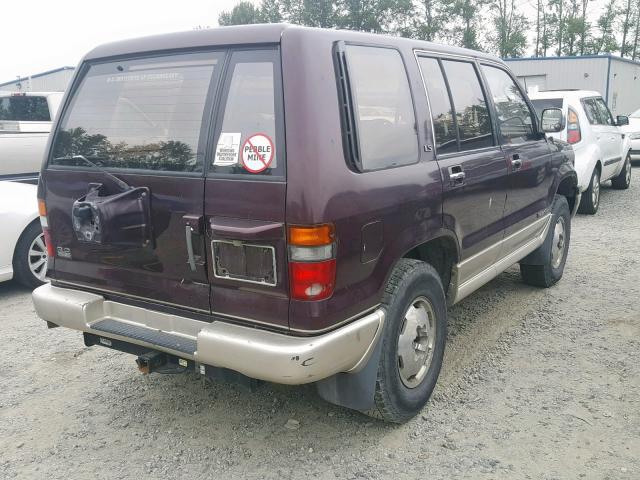 JACDH58W2P7700411 - 1993 ISUZU TROOPER LS MAROON photo 4