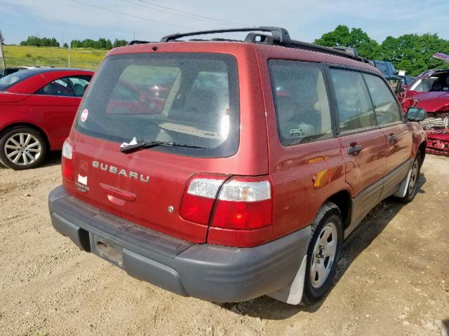 JF1SF63562H727123 - 2002 SUBARU FORESTER L RED photo 4