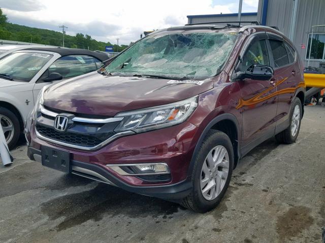 2HKRM3H76GH543560 - 2016 HONDA CR-V EXL BURGUNDY photo 2