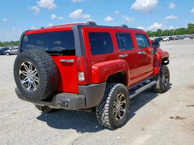 5GTDN136068290235 - 2006 HUMMER H3 RED photo 4