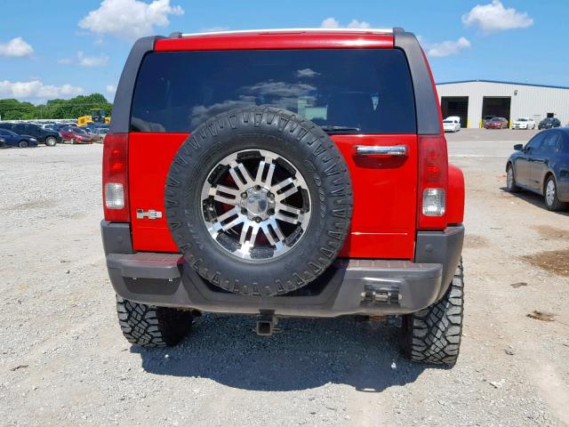 5GTDN136068290235 - 2006 HUMMER H3 RED photo 9