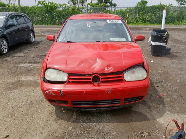 9BWEK21JX34081501 - 2003 VOLKSWAGEN GOLF CL RED photo 9