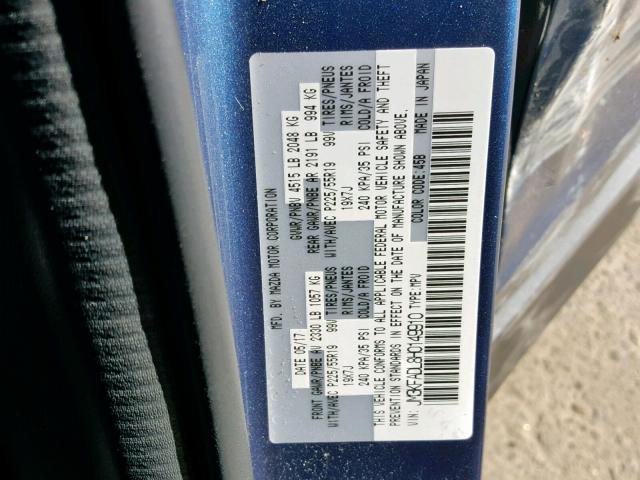 JM3KFADL8H0149910 - 2017 MAZDA CX-5 GRAND BLUE photo 10