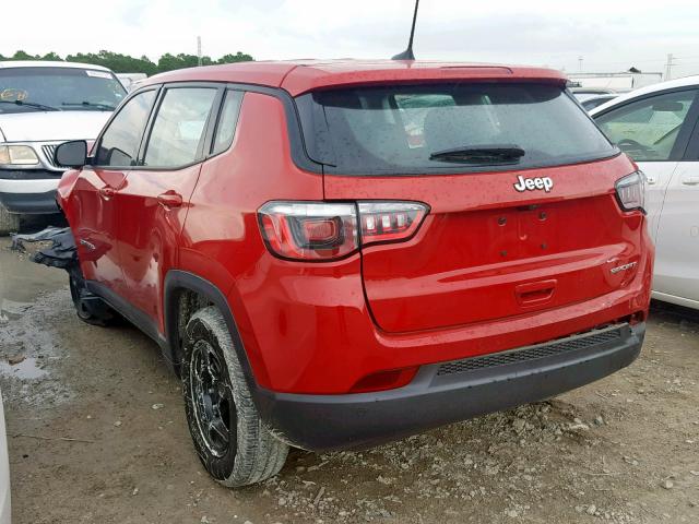 3C4NJCAB8JT488235 - 2018 JEEP COMPASS SP წითელი ფოტო 3