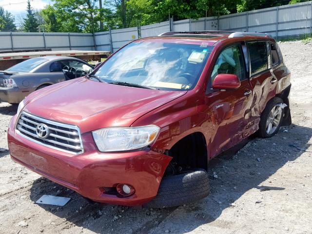 5TDDK3EH1AS019005 - 2010 TOYOTA HIGHLANDER RED photo 2