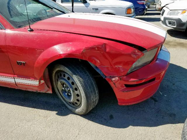 1ZVFT82H575363858 - 2007 FORD MUSTANG GT RED photo 9