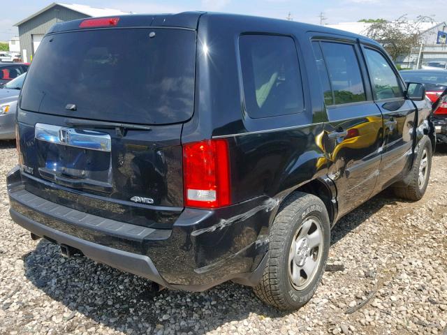 5FNYF4H24AB025887 - 2010 HONDA PILOT LX BLACK photo 4