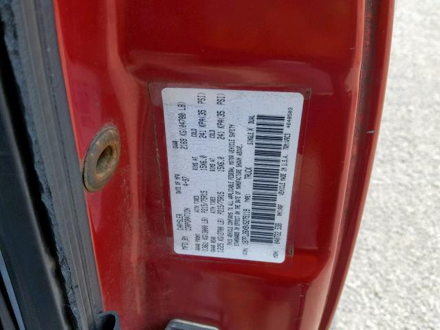 1B7FL26X9VS275119 - 1997 DODGE DAKOTA RED photo 10