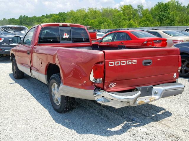 1B7FL26X9VS275119 - 1997 DODGE DAKOTA RED photo 3