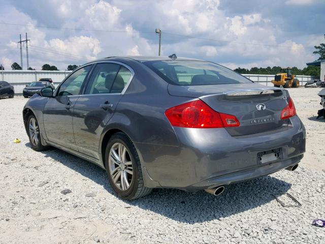 JN1CV6AP8DM724582 - 2013 INFINITI G37 BASE GRAY photo 3