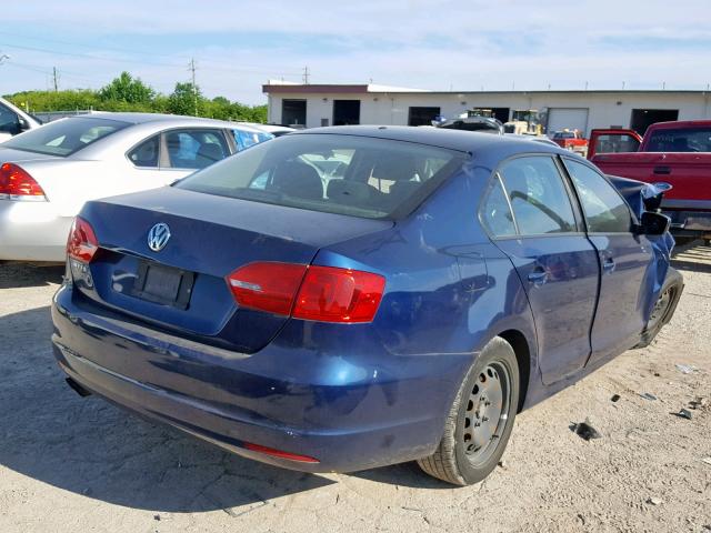 3VW2K7AJ7BM026272 - 2011 VOLKSWAGEN JETTA BASE BLUE photo 4