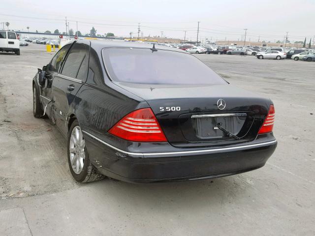 WDBNG75J84A395846 - 2004 MERCEDES-BENZ S 500 BLACK photo 3