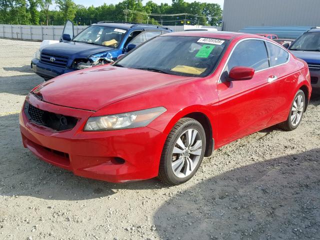 1HGCS12879A007682 - 2009 HONDA ACCORD EXL RED photo 2