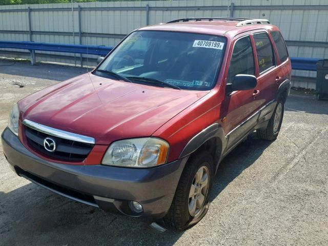 4F2YZ94174KM10532 - 2004 MAZDA TRIBUTE LX RED photo 2