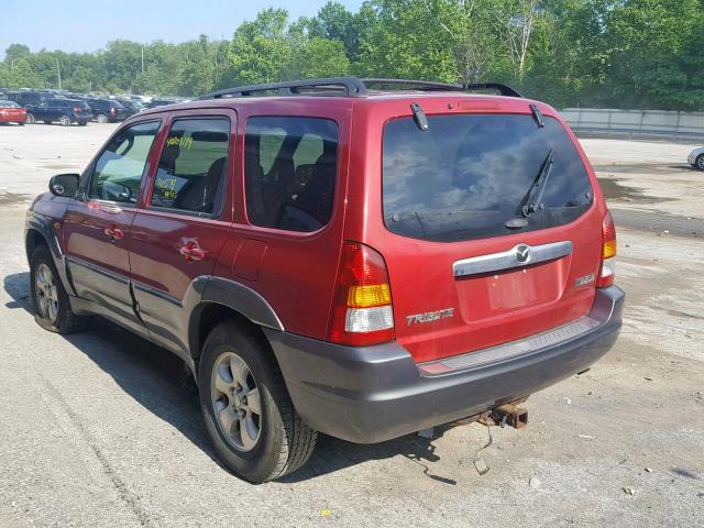 4F2YZ94174KM10532 - 2004 MAZDA TRIBUTE LX RED photo 3