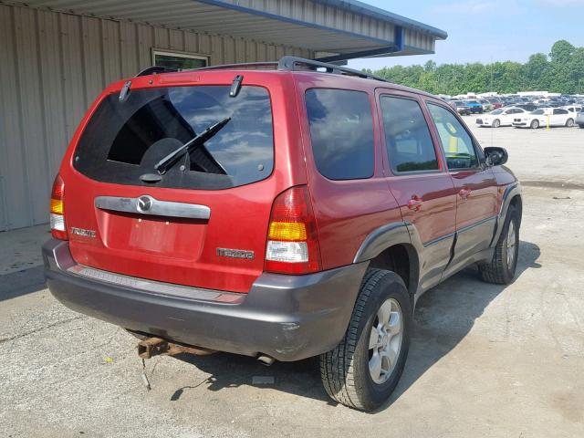 4F2YZ94174KM10532 - 2004 MAZDA TRIBUTE LX RED photo 4