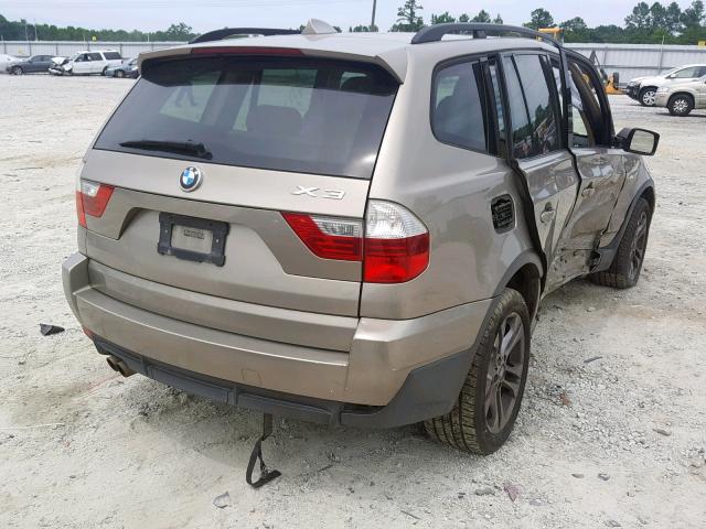 WBXPC93458WJ22311 - 2008 BMW X3 3.0SI GOLD photo 4