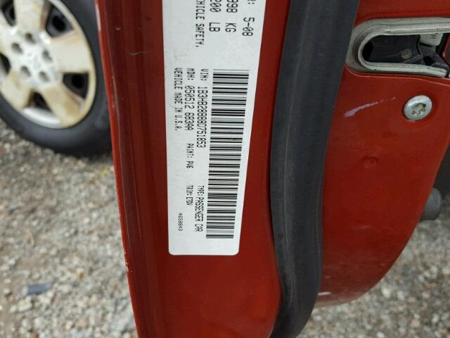 1B3HB28B88D751853 - 2008 DODGE CALIBER ORANGE photo 10