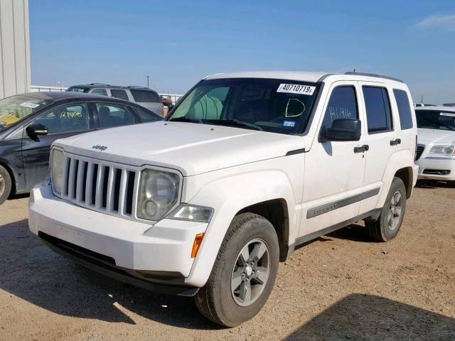 1J8GP28K48W198904 - 2008 JEEP LIBERTY SP WHITE photo 2