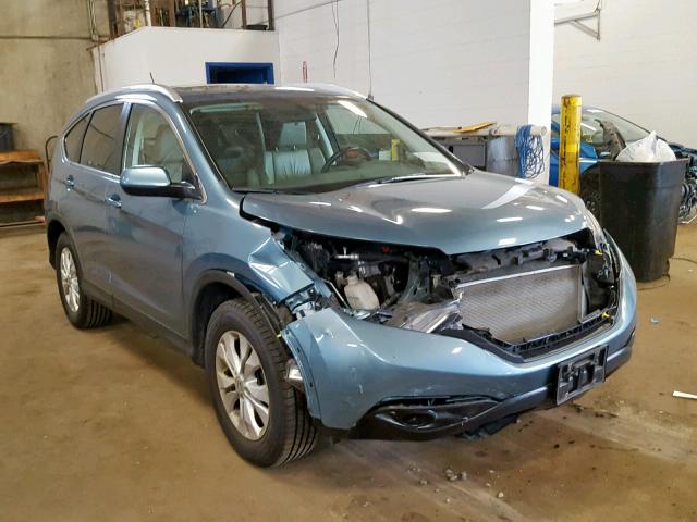 5J6RM4H7XEL025363 - 2014 HONDA CR-V EXL TEAL photo 1