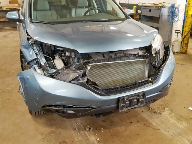 5J6RM4H7XEL025363 - 2014 HONDA CR-V EXL TEAL photo 9