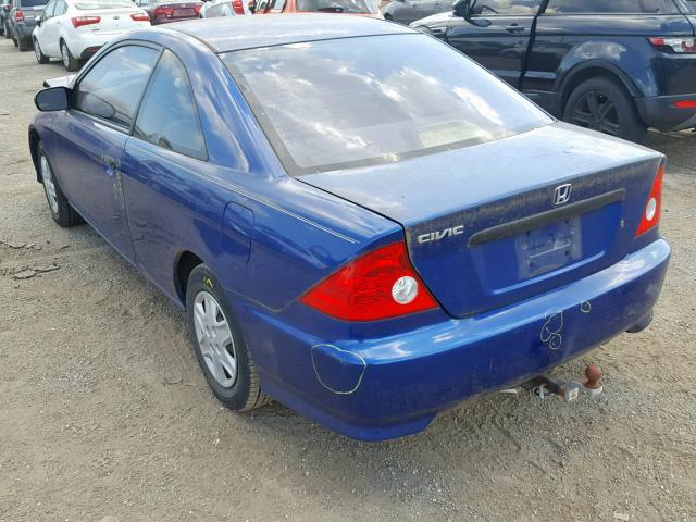 1HGEM21174L057220 - 2004 HONDA CIVIC DX V BLUE photo 3