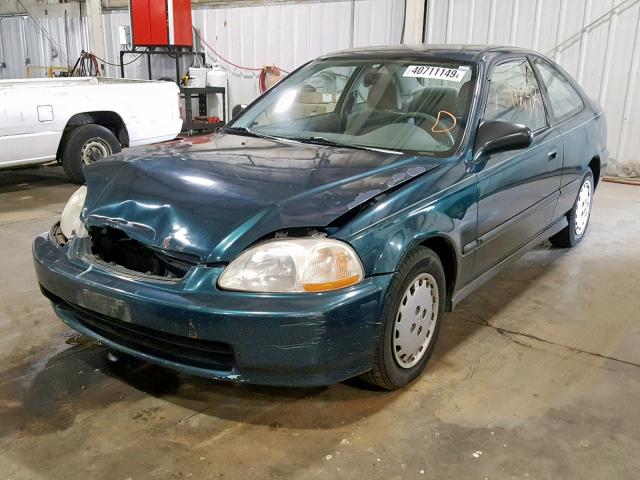 1HGEJ6226VL096504 - 1997 HONDA CIVIC DX GREEN photo 2